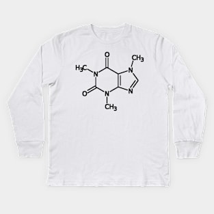 Caffeine Structure Chemistry Coffee Kids Long Sleeve T-Shirt